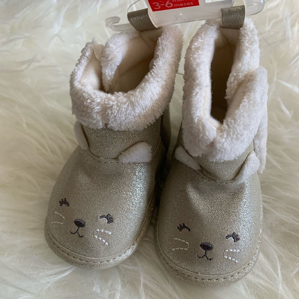 Carter’s Just One You Fuzzy kitty boots 3-6 mo.